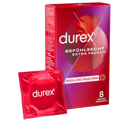 Durex - Prezerwatywy Ze Zbiorniczkiem Nawilżone Gefühl.extra lubr. 8 szt